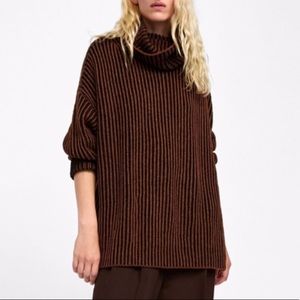 Zara chunky two color knit sweater